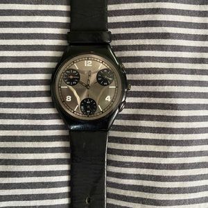 Swatch Skin Watch with Leather Band